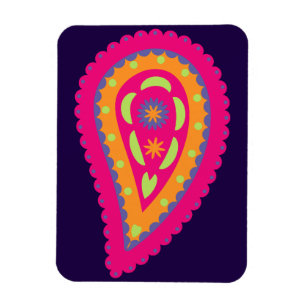 Färgfläckig Paisley Magnet