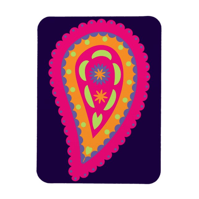 Färgfläckig Paisley Magnet (Vertikal)