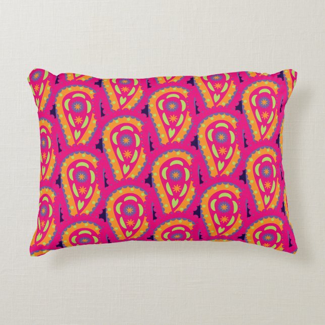 Färgfläckig Paisley Prydnadskudde (Framsidan)