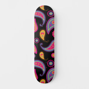 Färgfläckig Paisley, sömlös Mönster Mini Skateboard Bräda 18,5 Cm