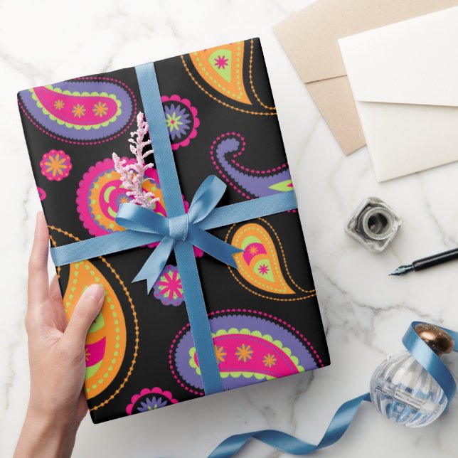 Färgfläckig Paisley, sömlös Mönster Presentpapper (Gifting)