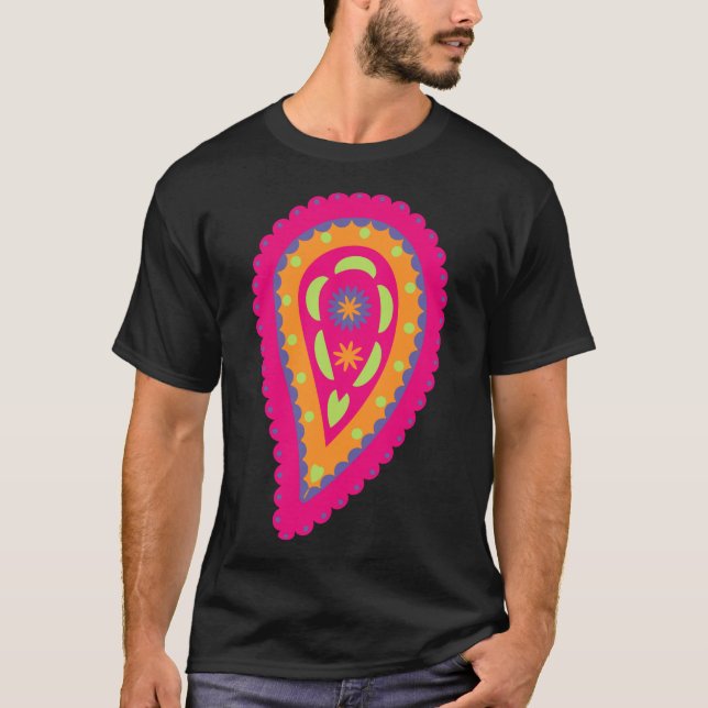 Färgfläckig Paisley T Shirt (Framsida)