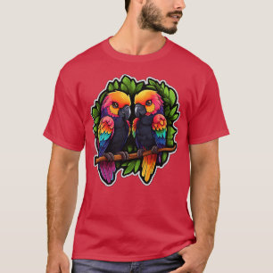 Färgfläckig papatoo Parakeet Macaws Parrot 2 T Shirt