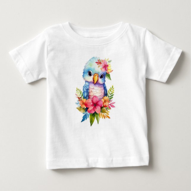 Färgfläckig papegoja Baby T-Shirt (Framsida)