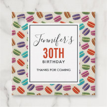 Färgfläckig parisisk makaron Mönster födelsedag