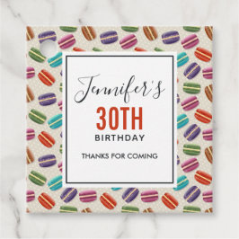 Färgfläckig parisisk makaron Mönster födelsedag Gåvor Etiketter