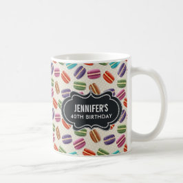 Färgfläckig parisisk makaron Mönster födelsedag Kaffemugg