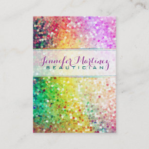 Färgfläckig Pastel Glitter Beautician 2 Affärskort Visitkort