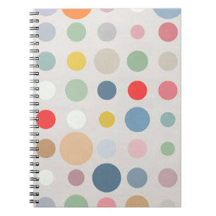 Färgfläckig Pastel Polka Dot Mönster Art Anteckningsbok