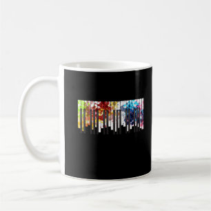 Färgfläckig Piano Nycklar Music Älskare Pianist Kaffemugg