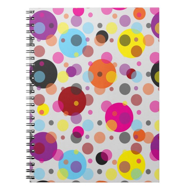 Färgfläckig Polka dots Anteckningsbok (Framsidan)