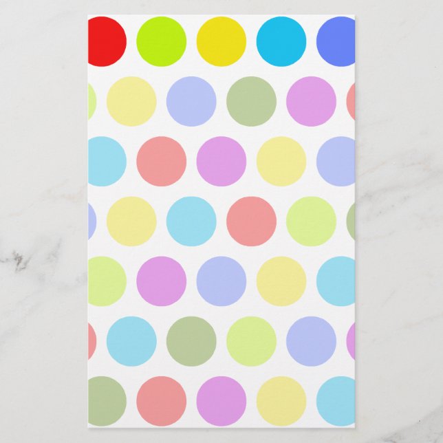 Färgfläckig Polka dots Brevpapper (Framsida)