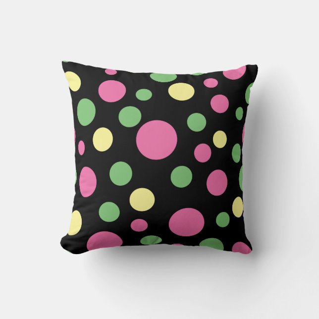Färgfläckig polka dots dekorativ kudde (Framsida)