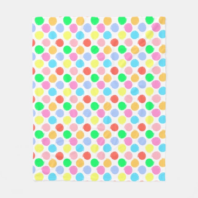 Färgfläckig Polka dots Fleecefilt (Framsidan)