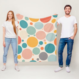 Färgfläckig Polka dots Fleecefilt