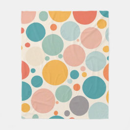 Färgfläckig Polka dots Fleecefilt