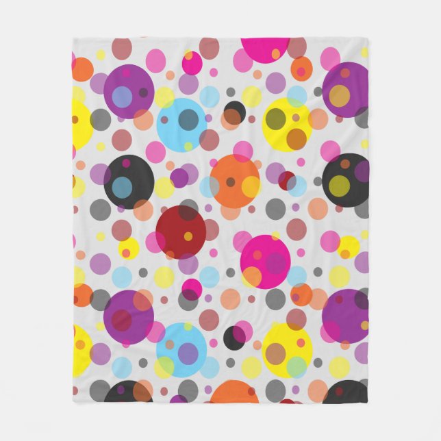 Färgfläckig Polka dots Fleecefilt (Framsidan)