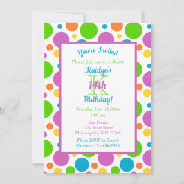 Färgfläckig Polka dots | FÖDELSEDAGSFEST Inbjudningar
