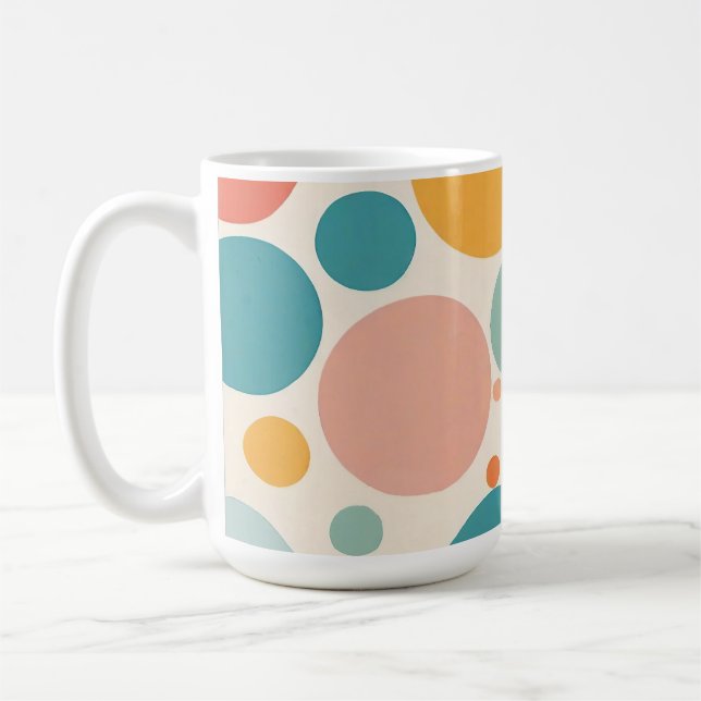 Färgfläckig Polka dots Kaffemugg (Vänster)