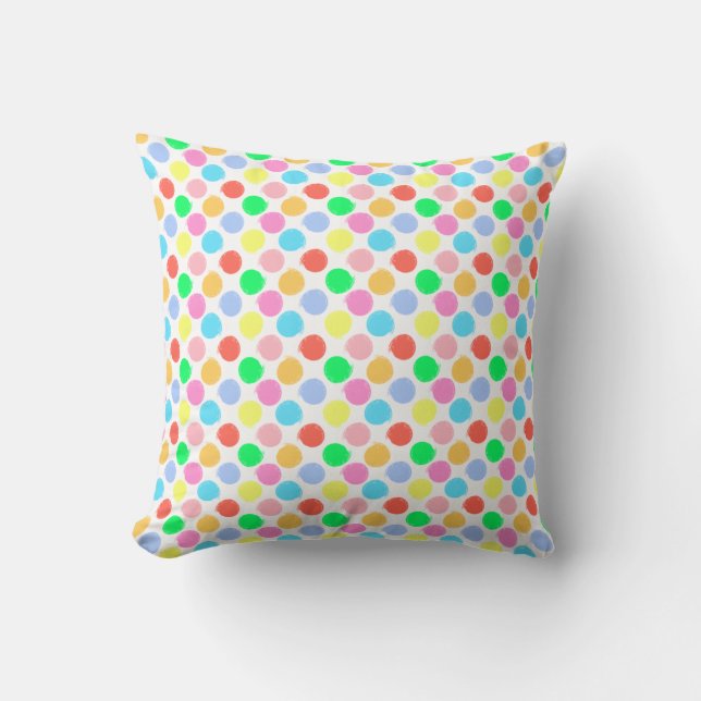Färgfläckig Polka dots Kudde (Framsida)