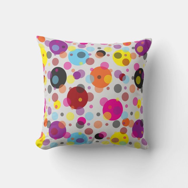 Färgfläckig Polka dots Kudde (Framsida)