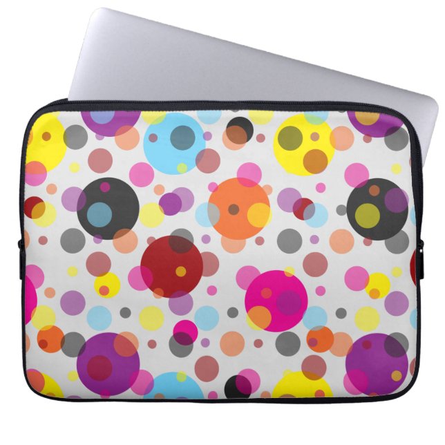 Färgfläckig Polka dots Laptop Fodral (Framsidan)