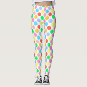 Färgfläckig Polka dots Leggings