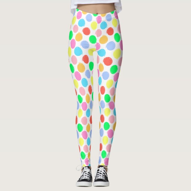 Färgfläckig Polka dots Leggings (Framsida)