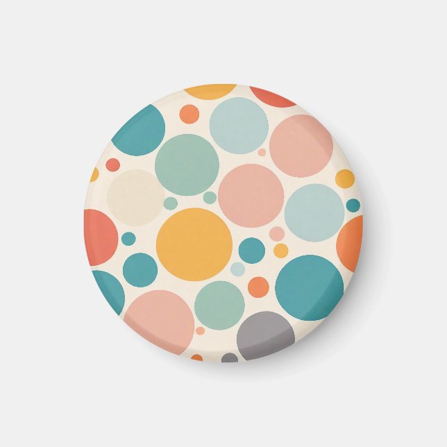 Färgfläckig Polka dots Magnet (Framsidan)