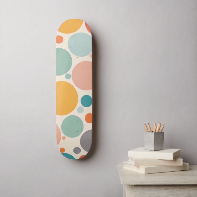 Färgfläckig Polka dots Mini Skateboard Bräda 18,5 Cm (Väggkonst)