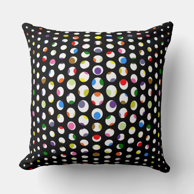 Färgfläckig Polka dots Mönster Kudde (Framsida)