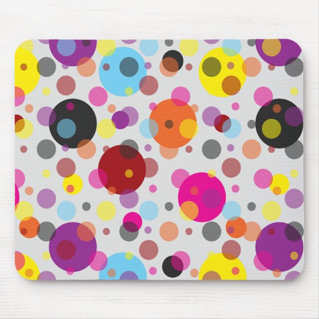 Färgfläckig Polka dots Musmatta (Framsidan)