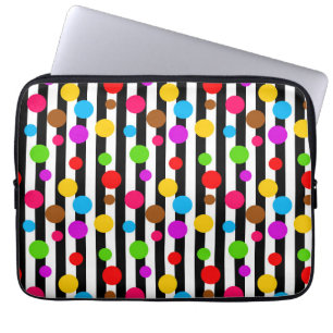 Färgfläckig Polka dots Rand Laptop Fodral
