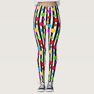 Färgfläckig Polka dots Rand Leggings