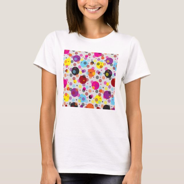 Färgfläckig Polka dots T Shirt (Framsida)