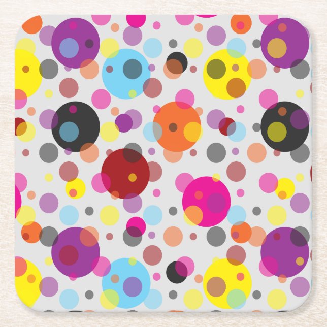 Färgfläckig Polka dots Underlägg Papper Kvadrat (Framsidan)