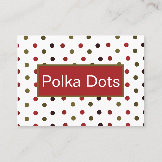 Färgfläckig Polka dots Visitkort (Framsida)