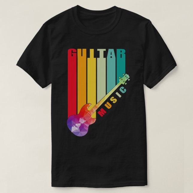 Färgfläckig polygonelgitarr t shirt (Design framsida)