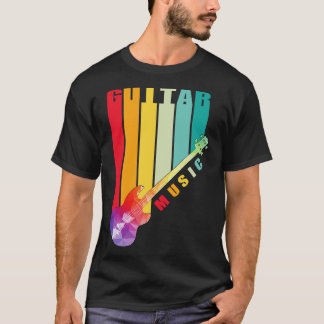 Färgfläckig polygonelgitarr t shirt