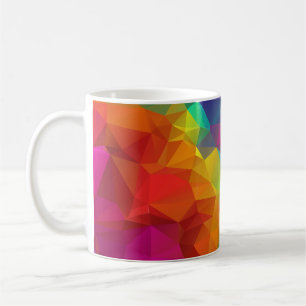 Färgfläckig polygonmosaik Mönster Kaffemugg