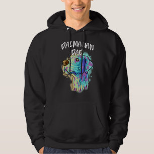 Färgfläckig Pop Porträtt Dalmatian Hund Pappa Far Hoodie