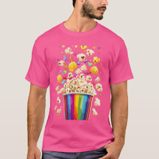 Färgfläckig popcornutbredning från regnbågshämmare t shirt