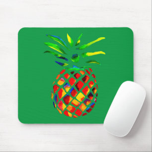 Färgfläckig popkonst av ananas musmatta