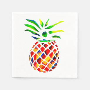 Färgfläckig popkonst av ananas pappersservett