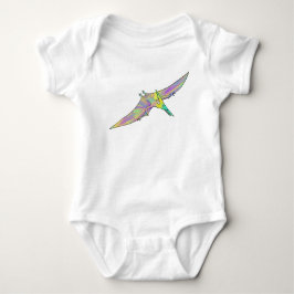 Färgfläckig pterodactyl Cute Baby Dinosaur Art T Shirt