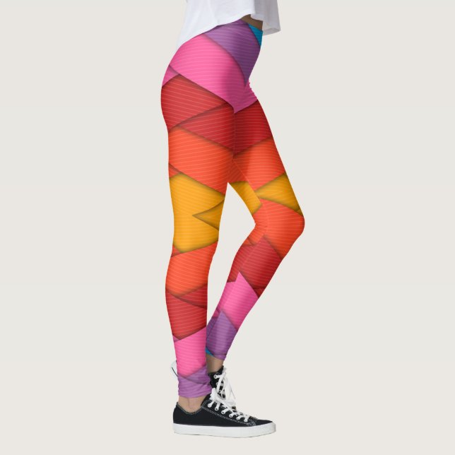 Färgfläckig Rand Leggings (Höger)