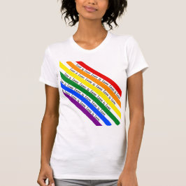 Färgfläckig Rand med Rainbow Lycklig diagonal T Shirt
