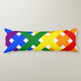 Färgfläckig regnbåge diagonal Criss-Kor Rand Kroppskudde