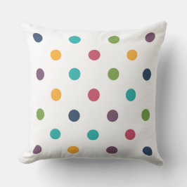 Färgfläckig regnbåge Polka dots Kudde