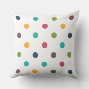 Färgfläckig regnbåge Polka dots Kudde